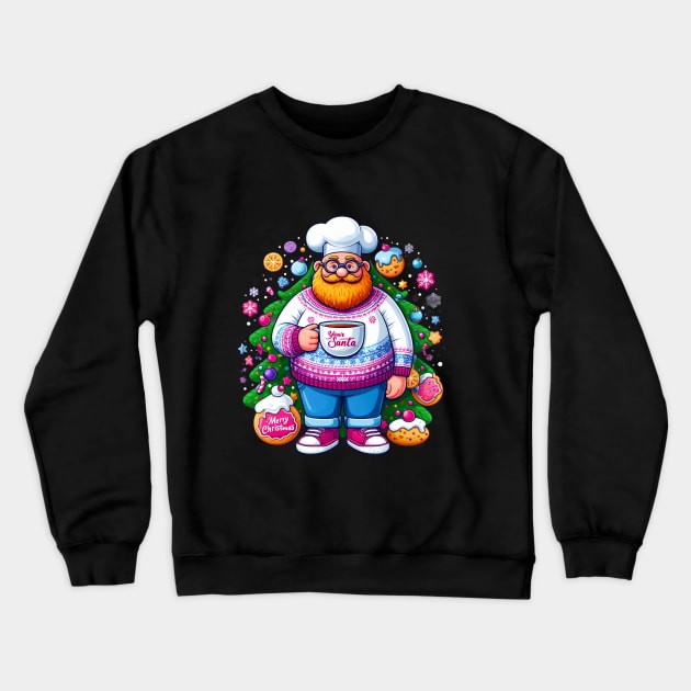 Chef Around The Christmas Tree Crewneck Sweatshirt by BukovskyART